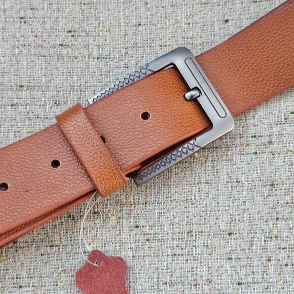 Handmade Waistband Brown Genuine Leather Belt Pin Buckle Belt Size 41-42 in NEW - Picture 10 of 11